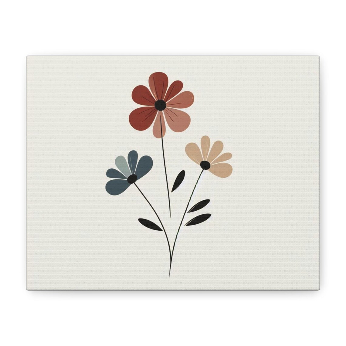 Floral Boho Decor, Minimalist Flower Art Print
