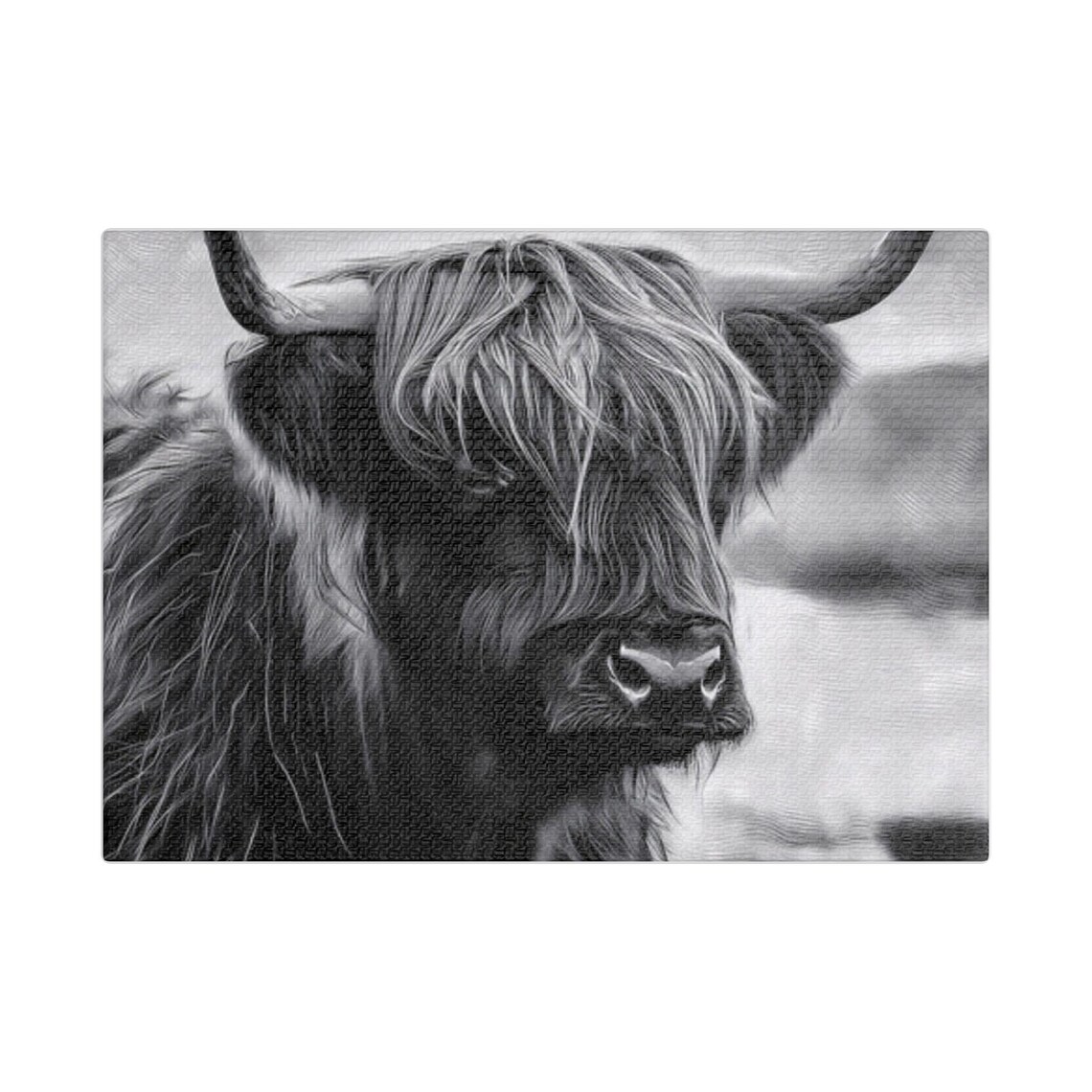 Rustic Cow Art Print, Highland Cow Farmhouse Decor