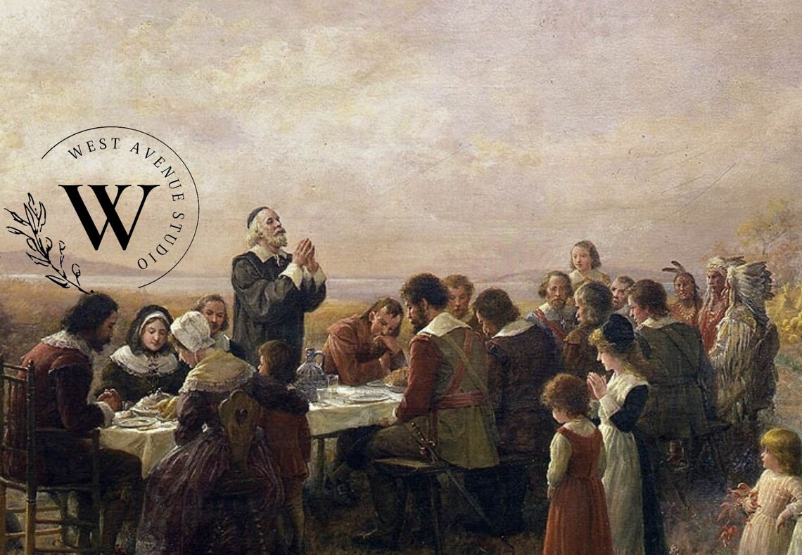 First Thanksgiving Vintage Religious Art Print - Image 3