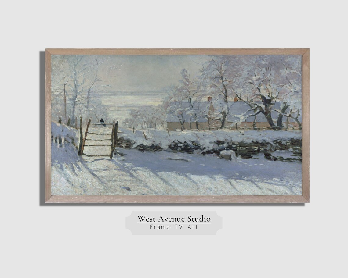Claude Monet The Magpie Snowy Winter Landscape Bird Oil Painting Poster