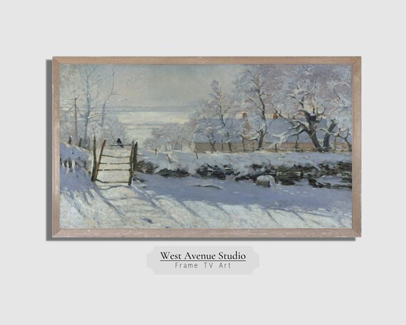 Claude Monet The Magpie Snowy Winter Landscape Bird Oil Painting Poster
