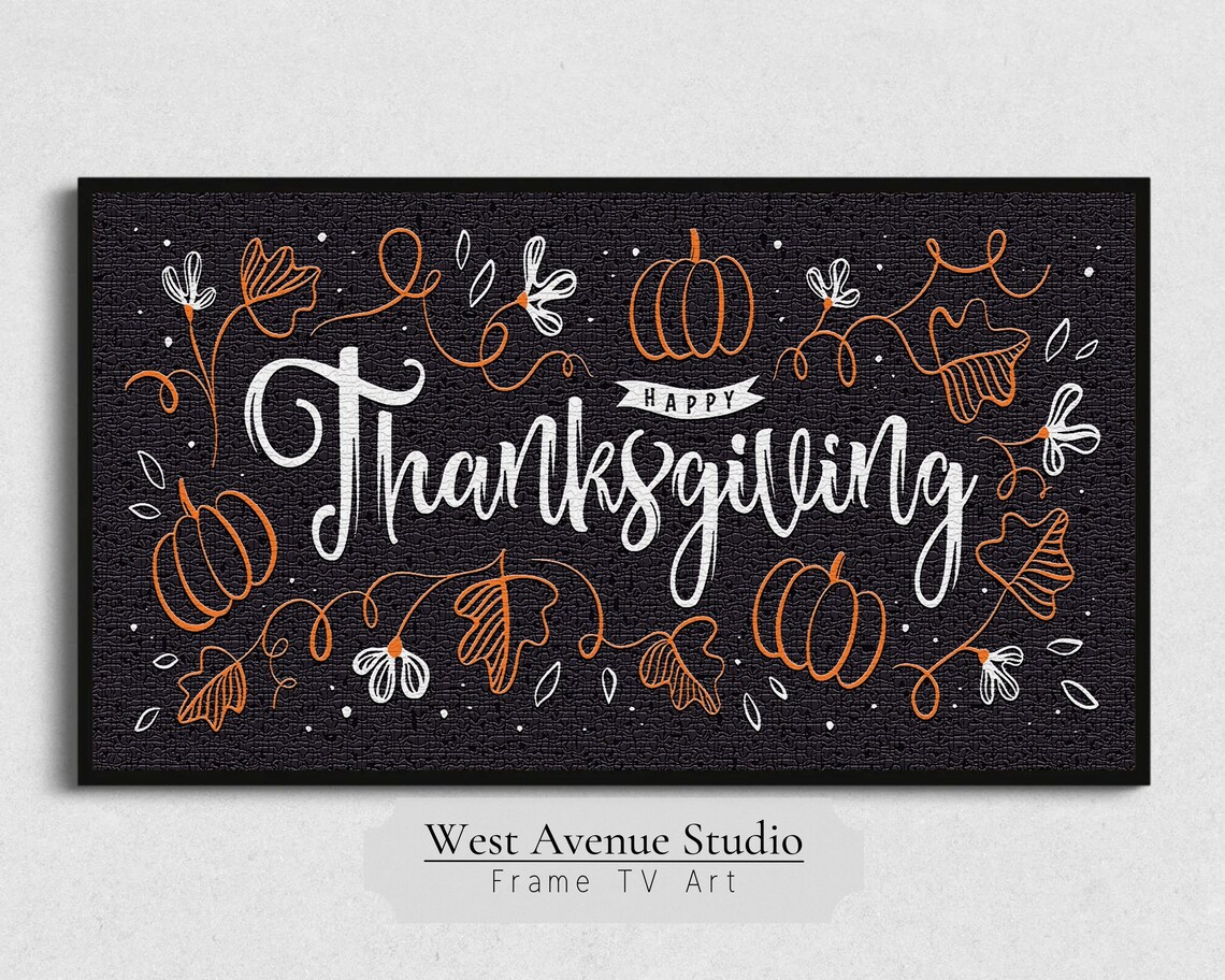 Thanksgiving Textured TV Art, Fall Pumpkins Poster - Image 2