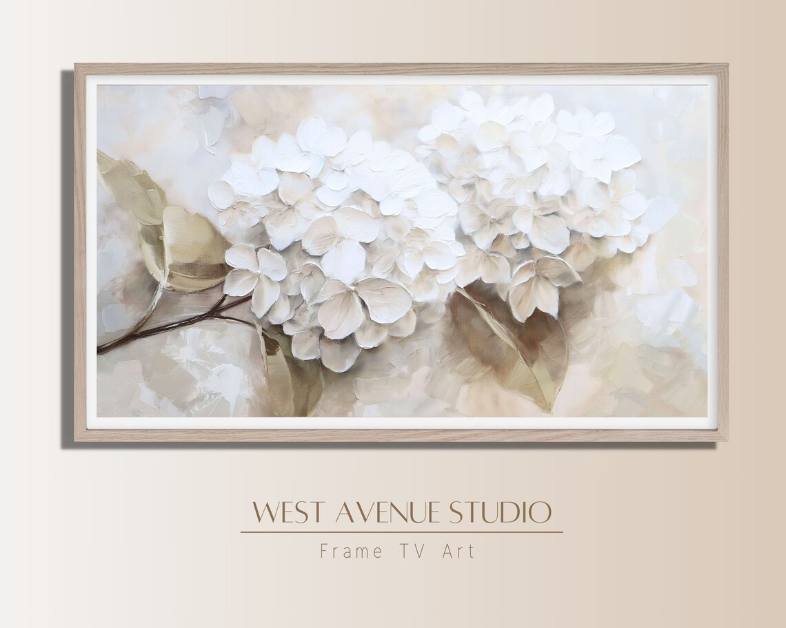 Spring Hydrangea Floral Painting, Farmhouse Art Print - Image 3