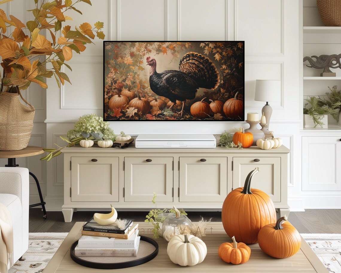 Thanksgiving Harvest Set of 4 Vintage Fall Farmhouse Kitchen Wall Art Print - Image 2