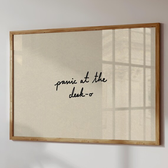 Panic At The Desk O Funny Hand Lettered Office Cubicle Poster
