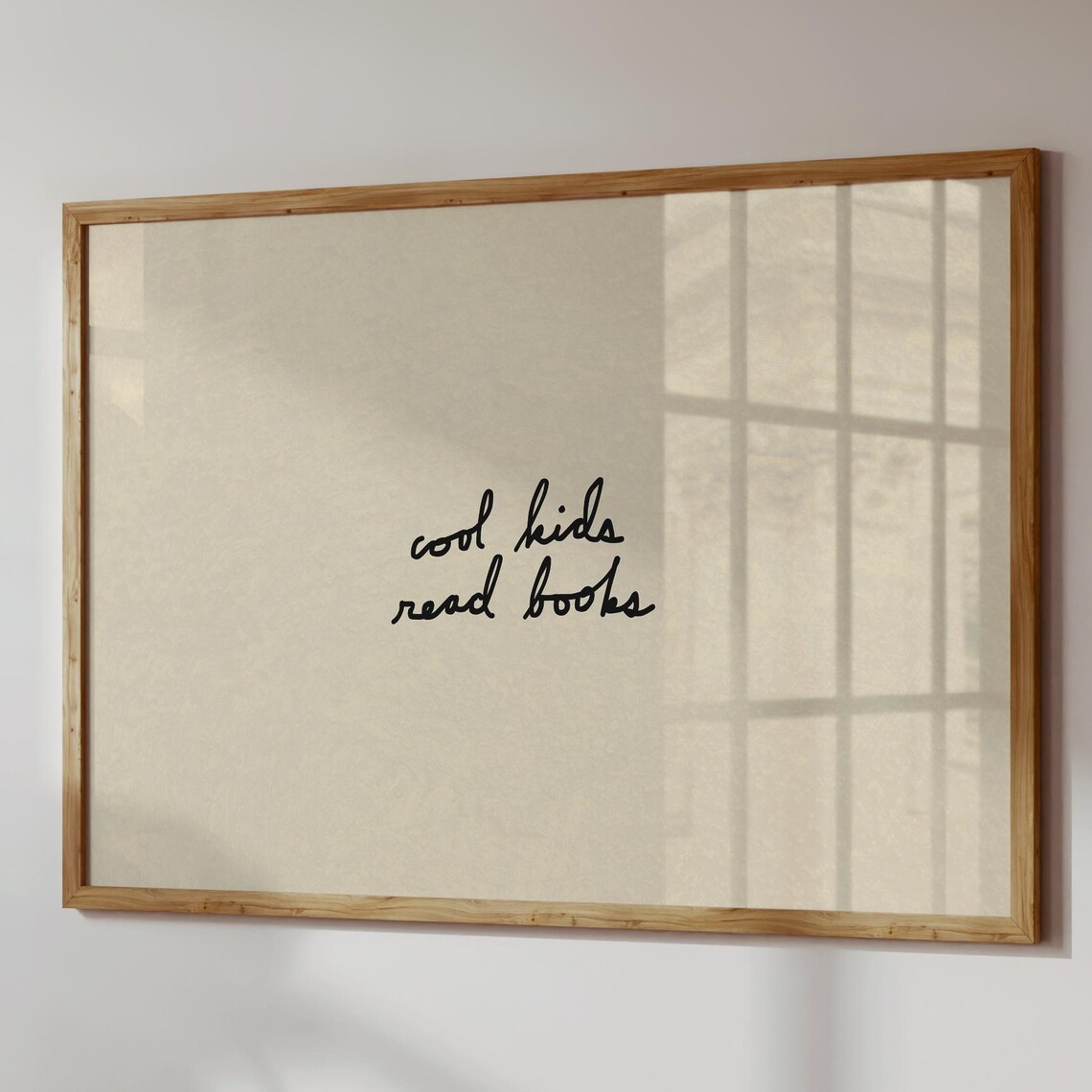 Cool Kids Read Books Poster Handwritten Typography Playroom Decor