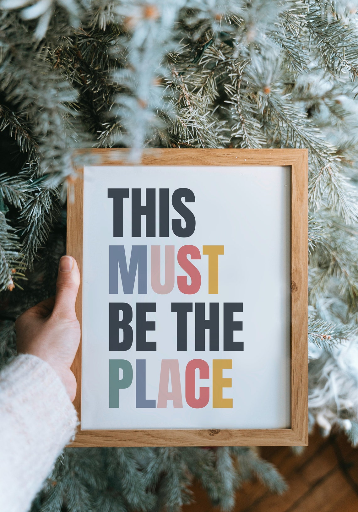 This Must Be The Place Rainbow Typography Quote Poster Decor Art - Image 2