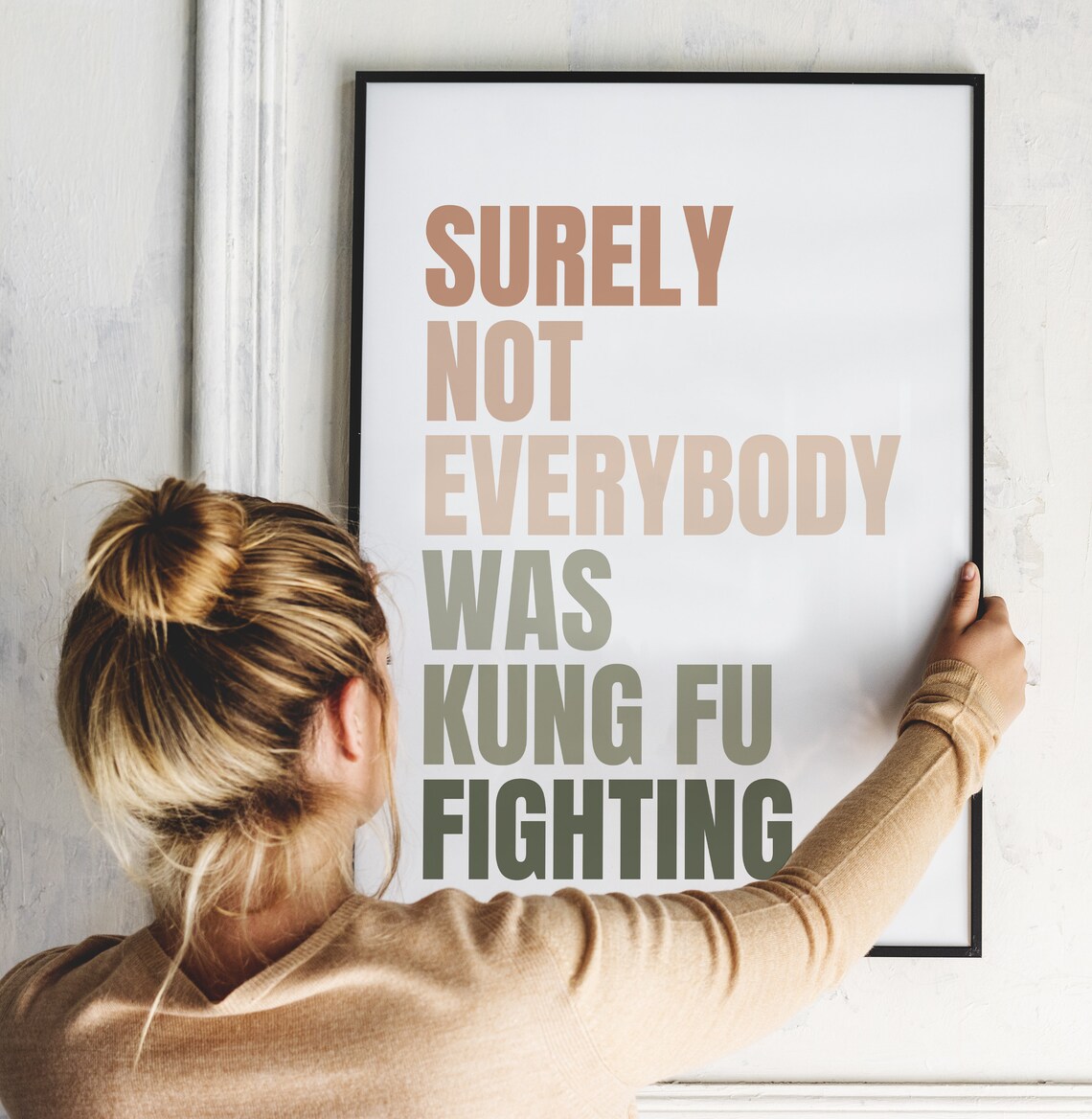 Kung Fu Fighting Funny Boho Typography Art Print - Image 4