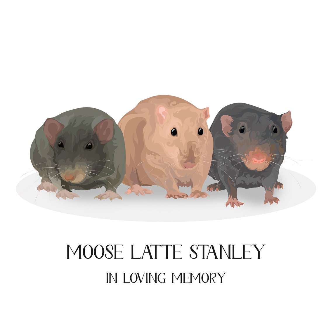 Custom Rat Memorial Portrait From Photo In Loving Memory Poster
