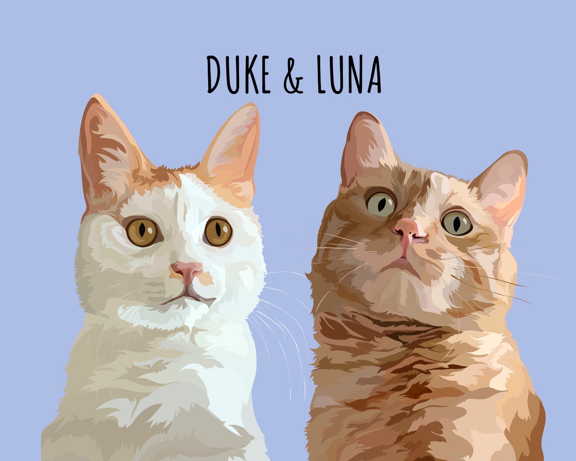 Pet Painting Of 2 Pet Peekaboo Custom Pet Portrait Pet Portrait Custom Dog Portrait Peekaboo Pet Memorial Vector Dog Portrait Cat - Image 4