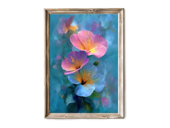 Moody Botanical Abstract Wall Art Vintage Floral Painting Dark Garden Bloom Scene Artistic Print 50