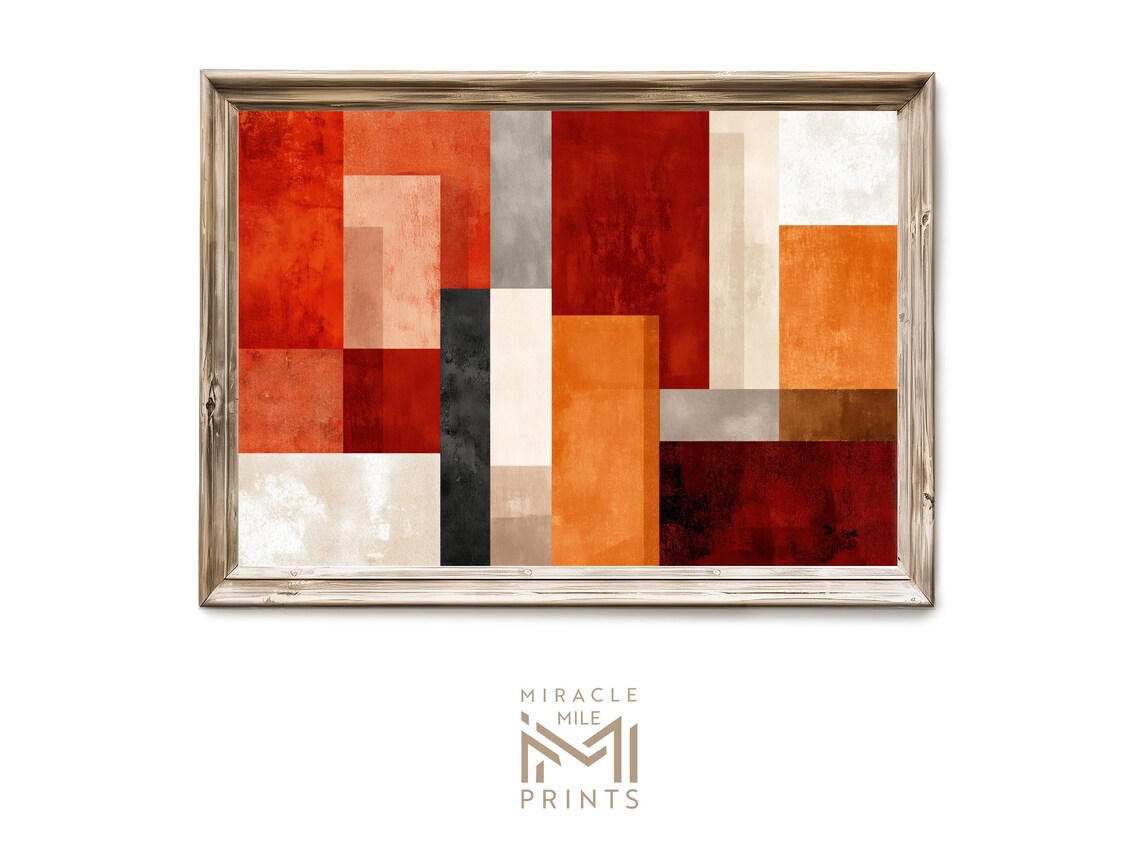 Bold Geometric Abstract Art Print, Modern Neutral Decor