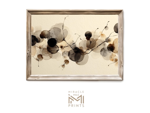 Ink Wash Abstract Wall Art Modern Neutral Minimalist Overlapping Texture Japandi Decor 207