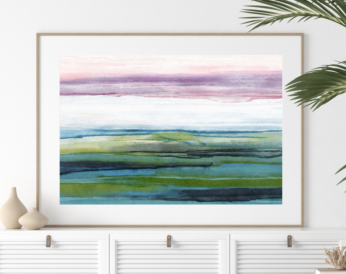 Abstract Coastal Landscape Art Print, Minimalist