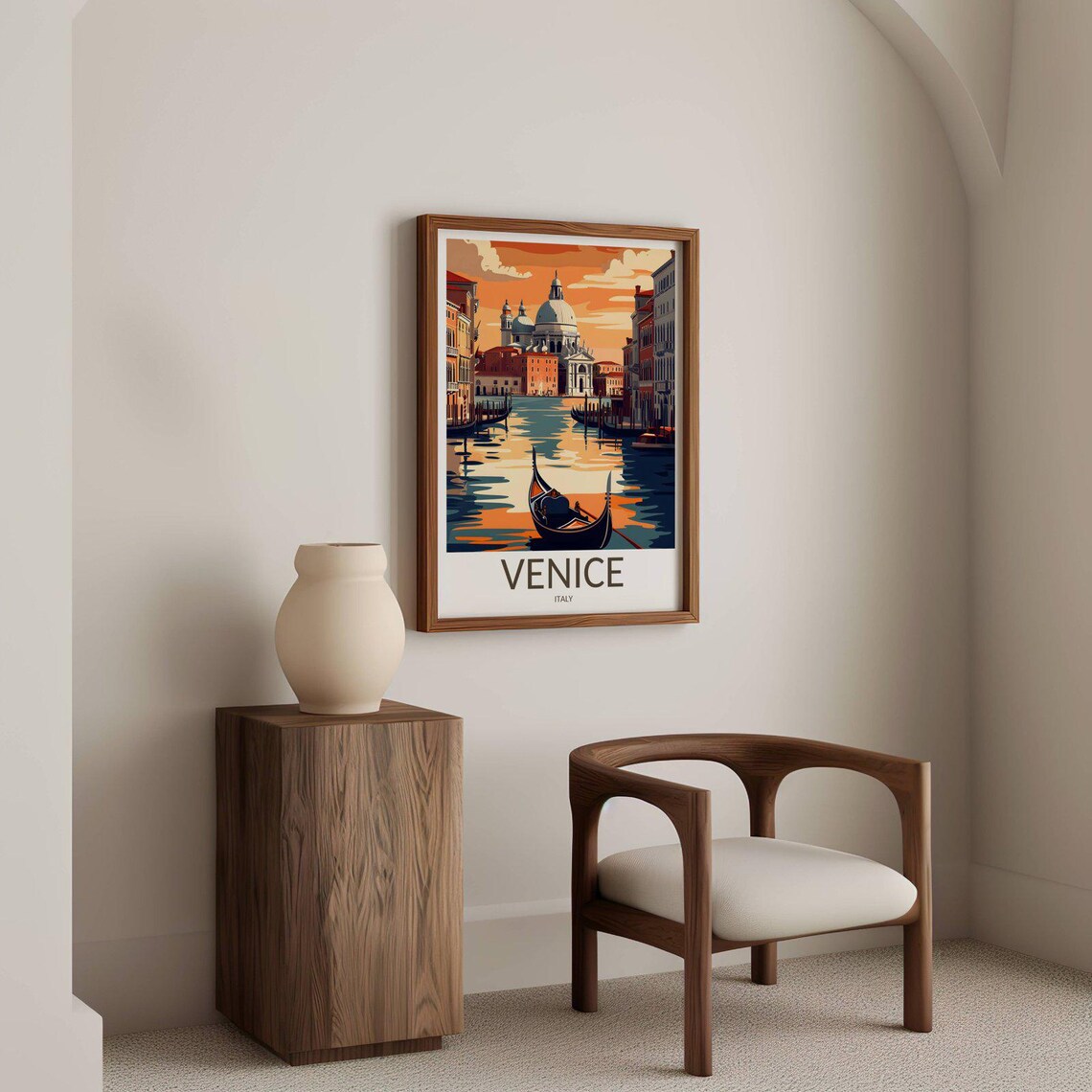 Venice Italy Sunset Gondola Canal Grand Church View Travel Poster - Image 2