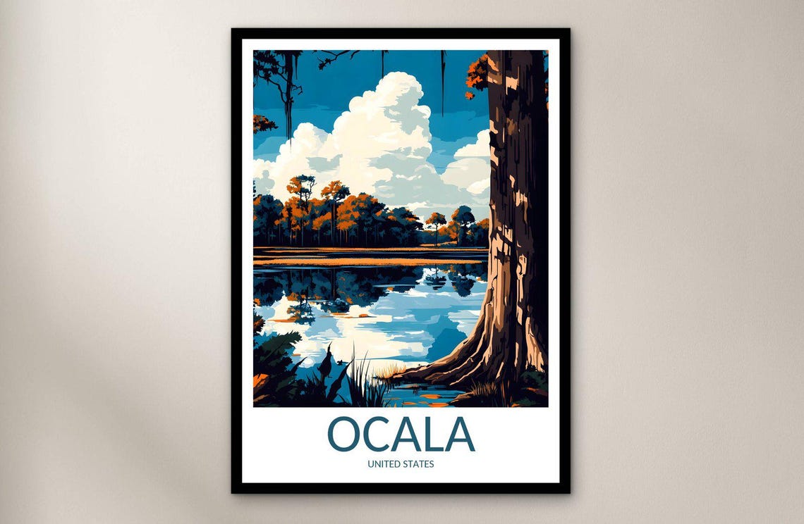 Ocala National Forest Cypress Lake Scenic Reflection Travel Poster