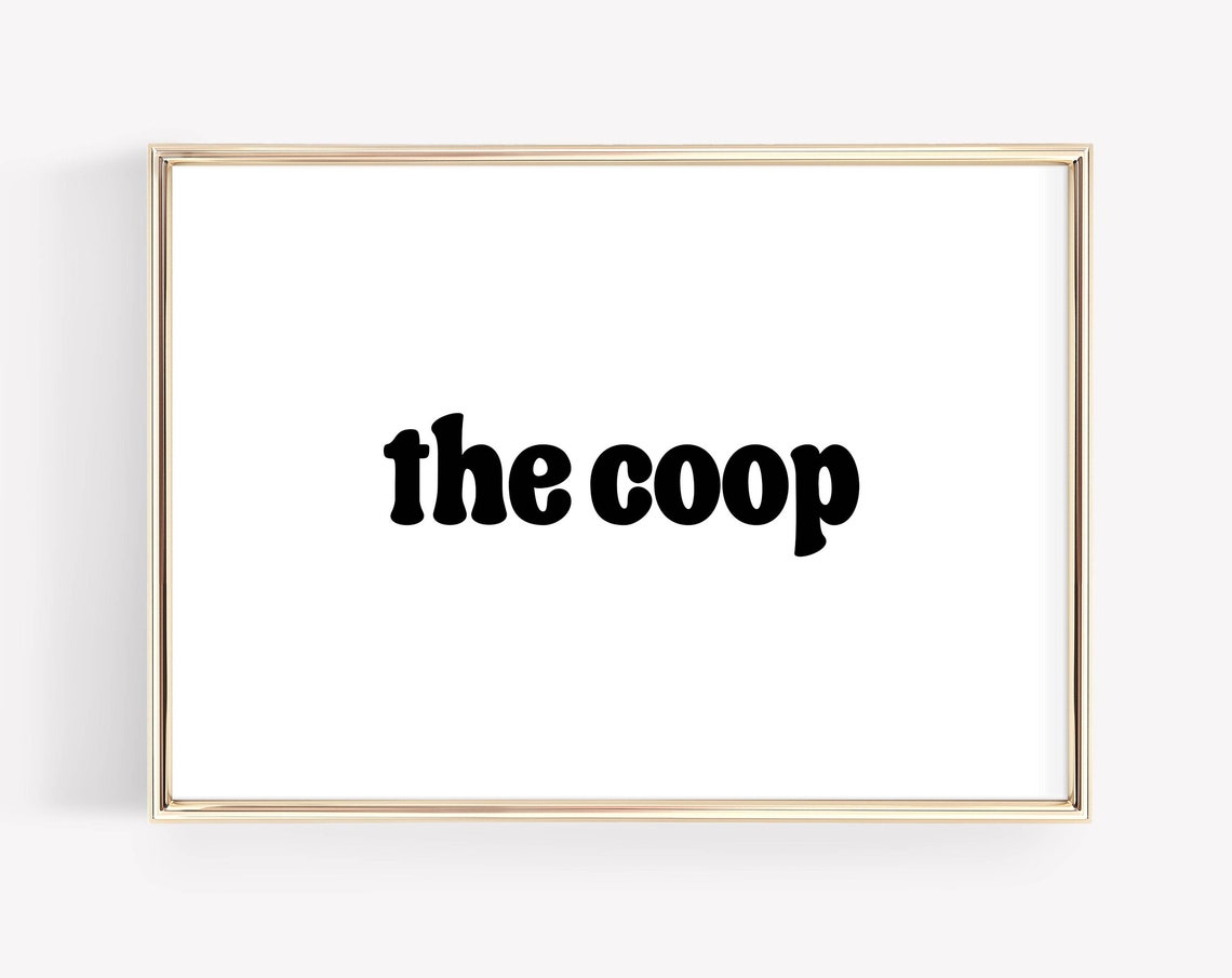 The Coop Retro Typography Farmhouse Kitchen Wall Decor Poster