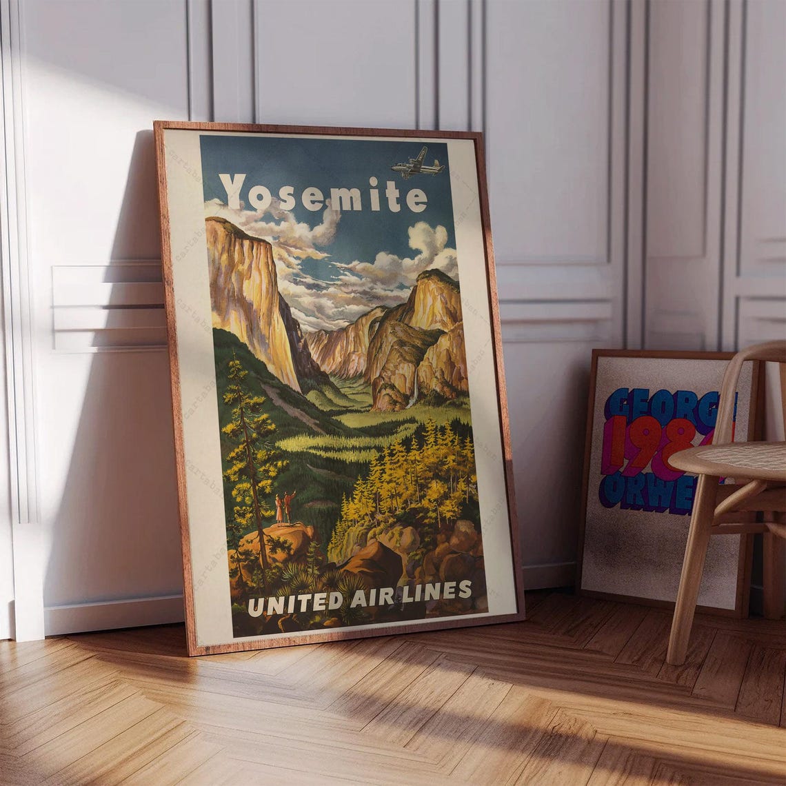 Yosemite Poster Instant Print Locally California Yosemite United Air Lines Travel Poster National Park Home Wall Decor Gifts - Image 4