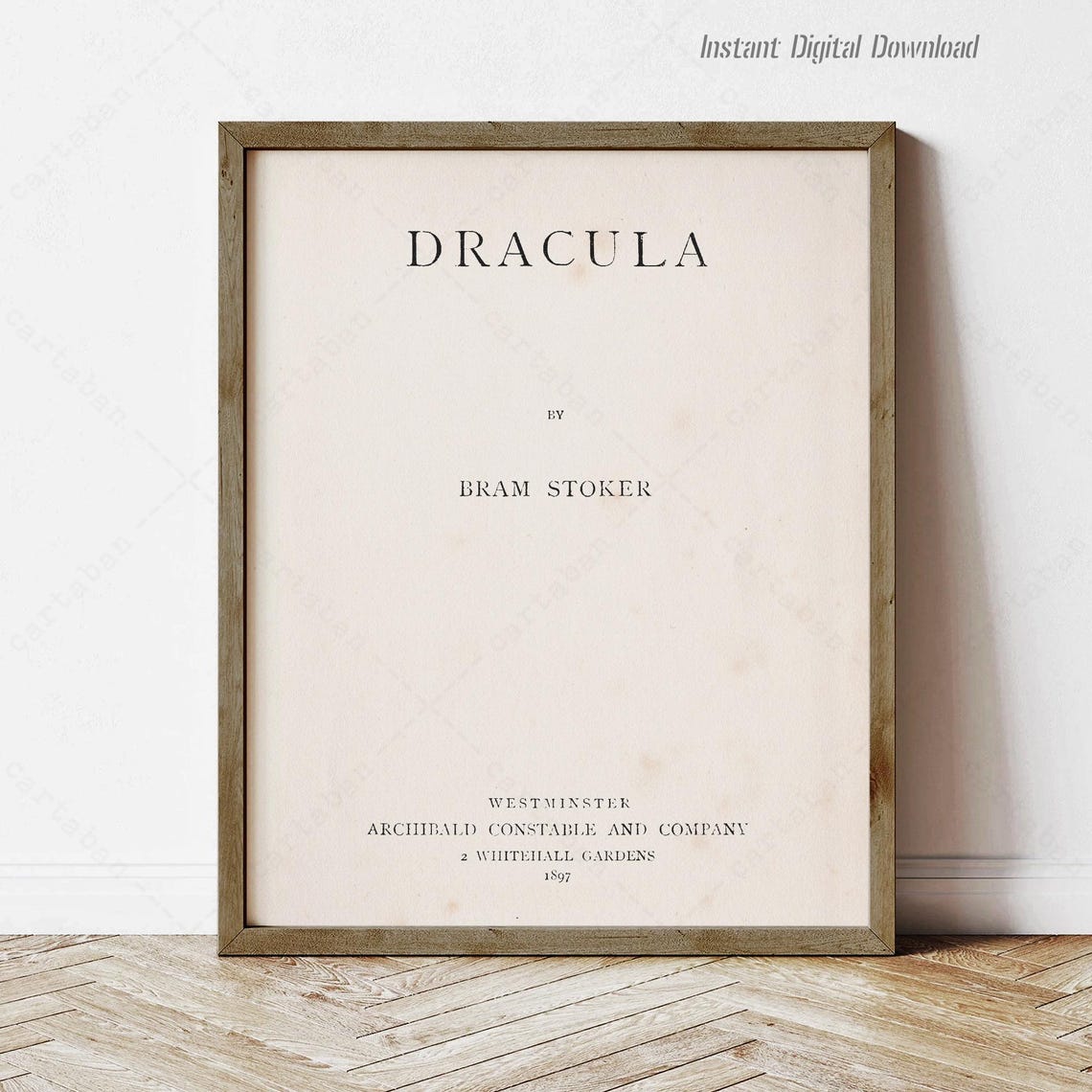 Dracula Bram Stoker Title Page First Edition 1897 Gothic Book Poster