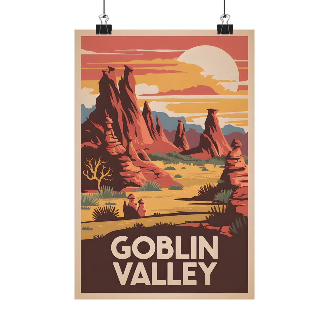 Goblin Valley Vintage Landscape Poster, Travel Poster