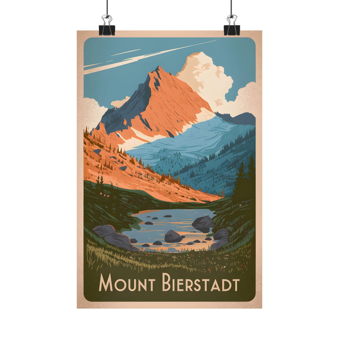 Mount Bierstadt Vintage Mountain Art Print