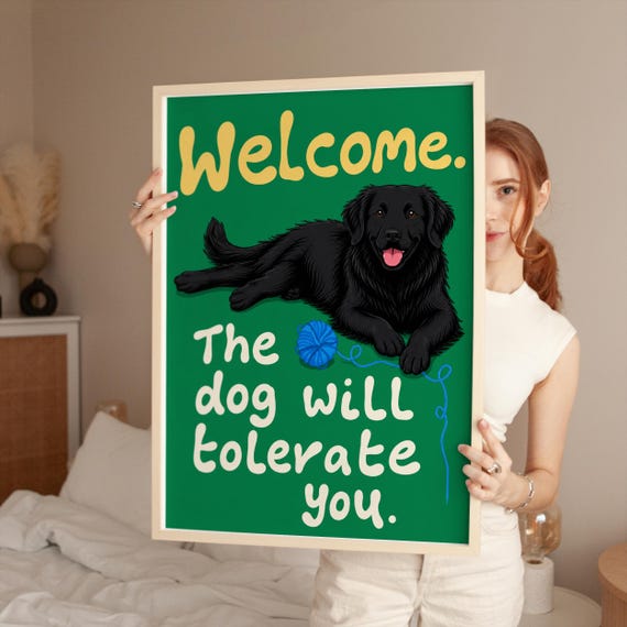 Dog Lover Quote Print Funny Black Wall Art
