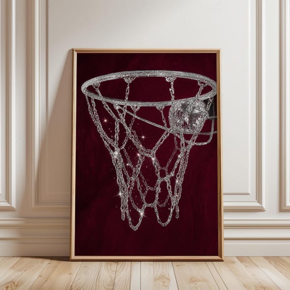 Luxury Basketball Crystal Hoop Art Print