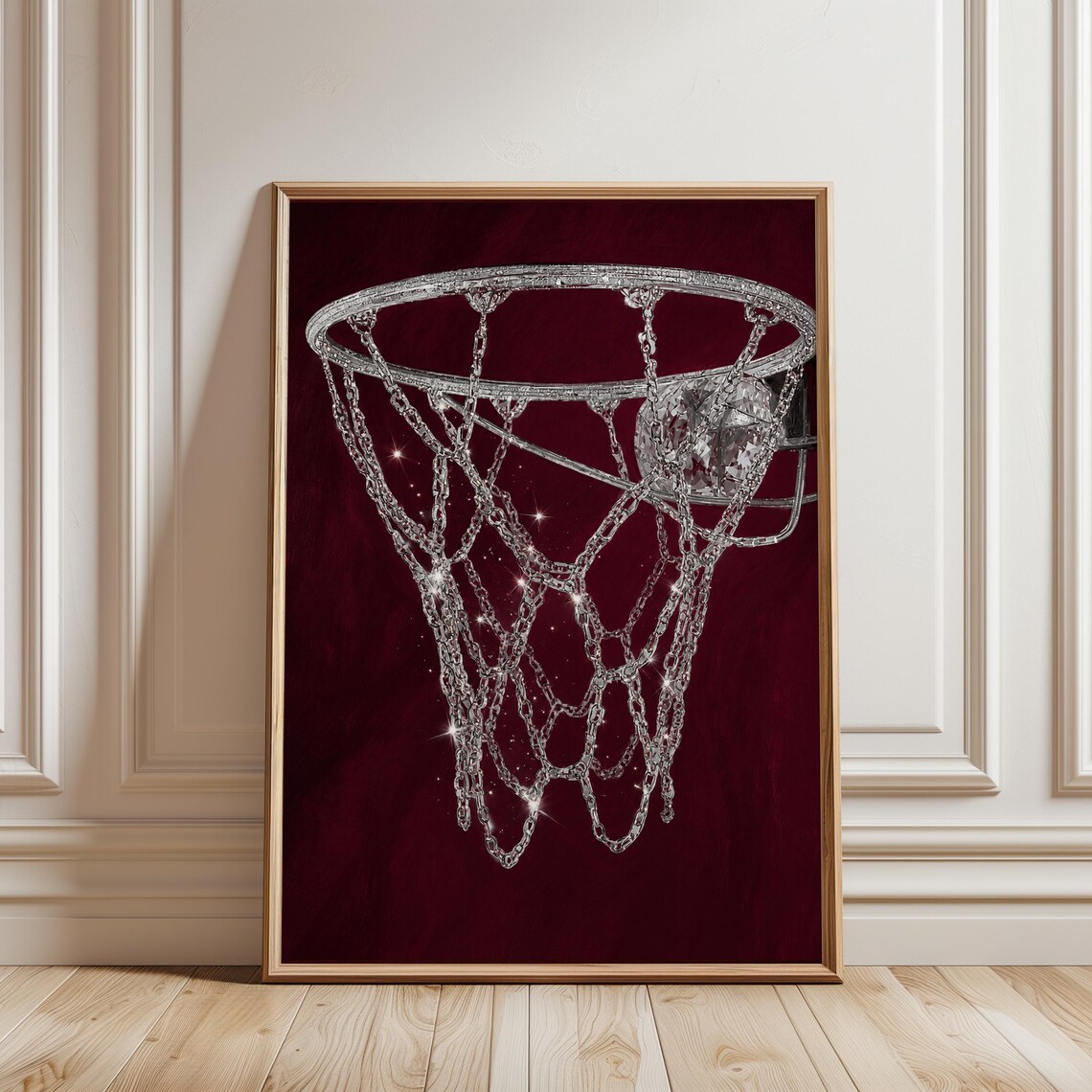 Luxury Basketball Crystal Hoop Art Print