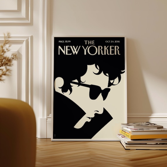 Vintage Minimalist Portrait Magazine Cover Print Modern Abstract Face Wall Art Black And White Illustration Poster
