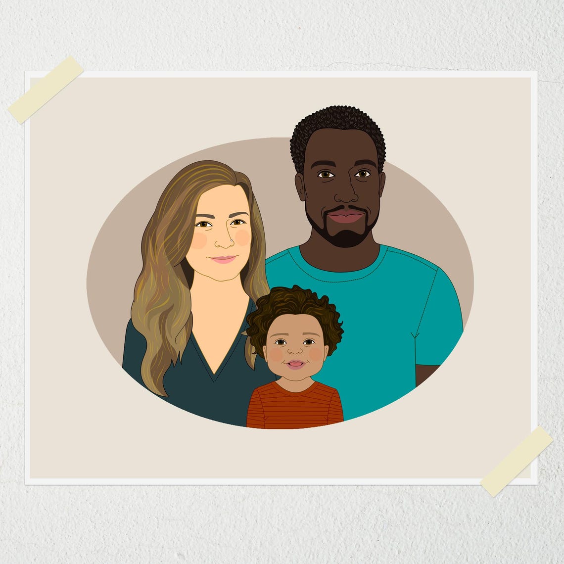 Custom Family Portrait Gift Certificate 8x10 Art Print by Artist - Image 3