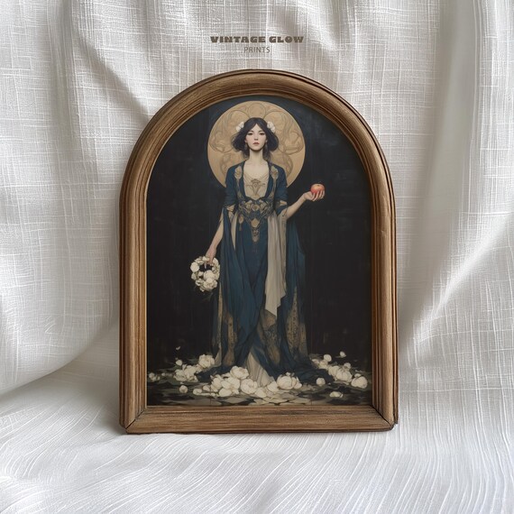 Persephone Goddess Poster Dark Romantic Spring Mythology Floral Art