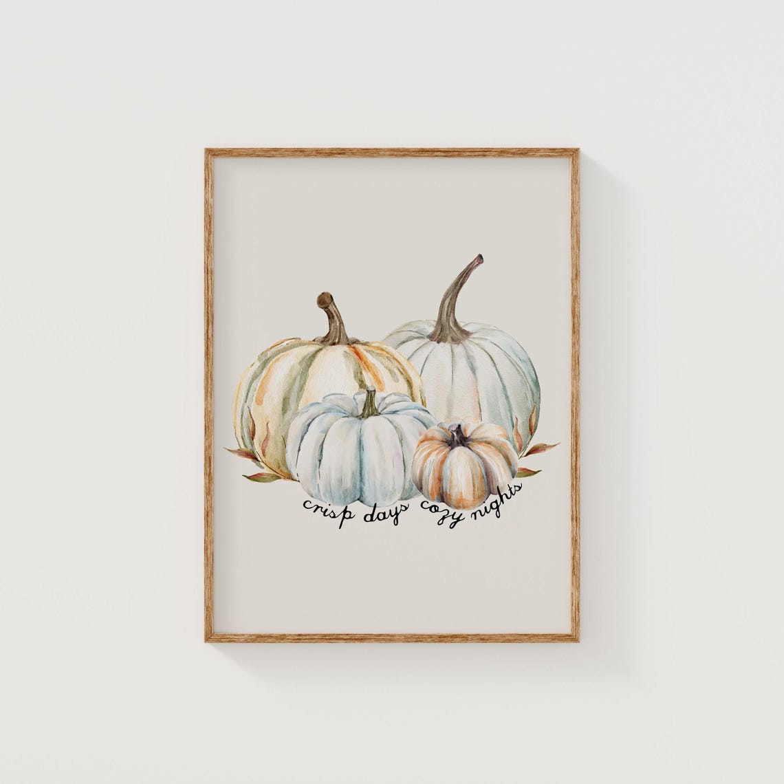 Crisp Days Cozy Nights Watercolor Pumpkins Fall Decor Poster - Image 5