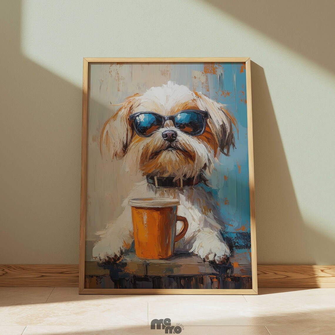 Shih Tzu Dog Coffee Art, Funny Pet Portrait