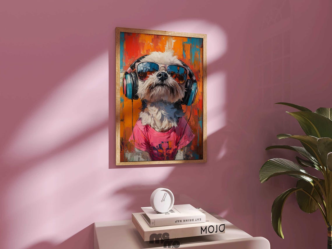 Shih Tzu DJ Dog, Funny Pet Portrait - Image 4