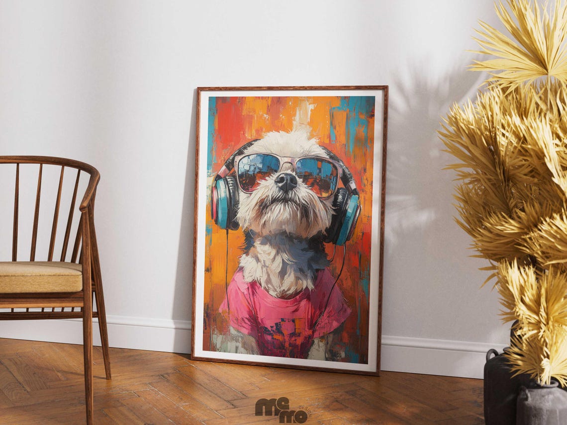 Shih Tzu DJ Dog, Funny Pet Portrait - Image 2