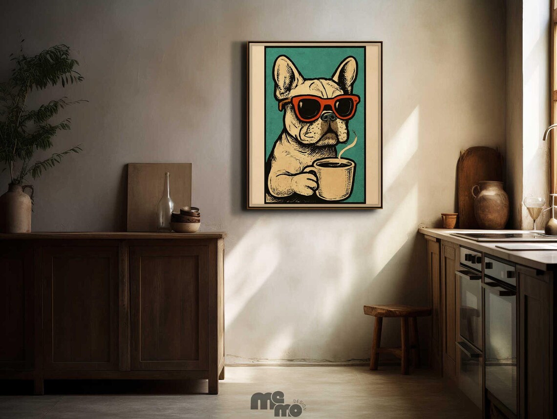 French Bulldog Funny Vintage Coffee Lover Gift - Image 4