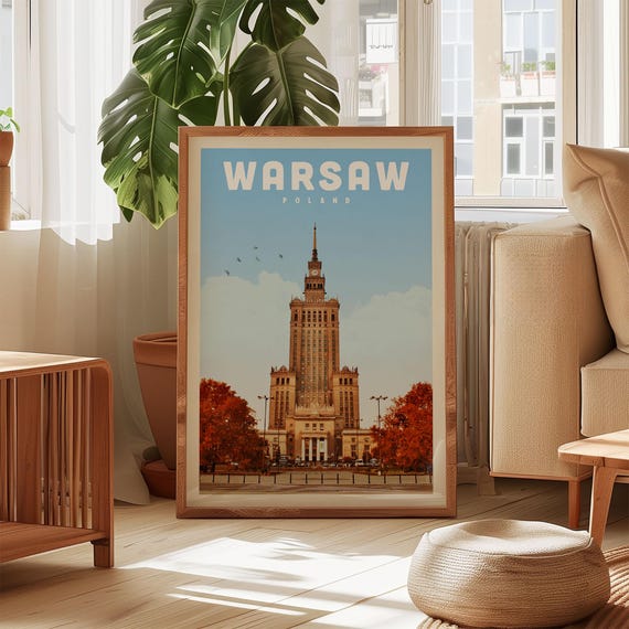 Warsaw Poster, Poland Skyline Art Print