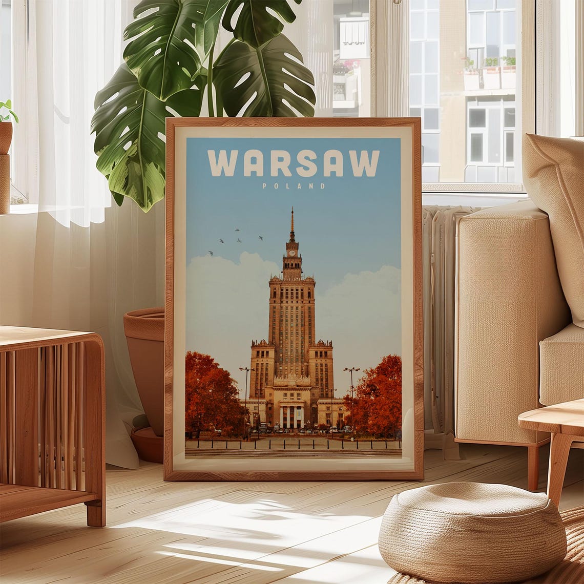 Warsaw Poster, Poland Skyline Art Print