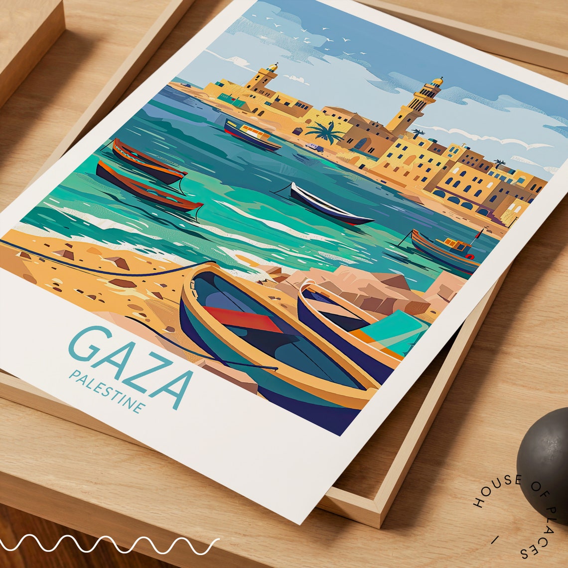Gaza Poster Palestinian Gaza Travel Print Palestinian City Poster Gaza Wall Art Custom Travel Poster Coast Poster Home Decor - Image 2
