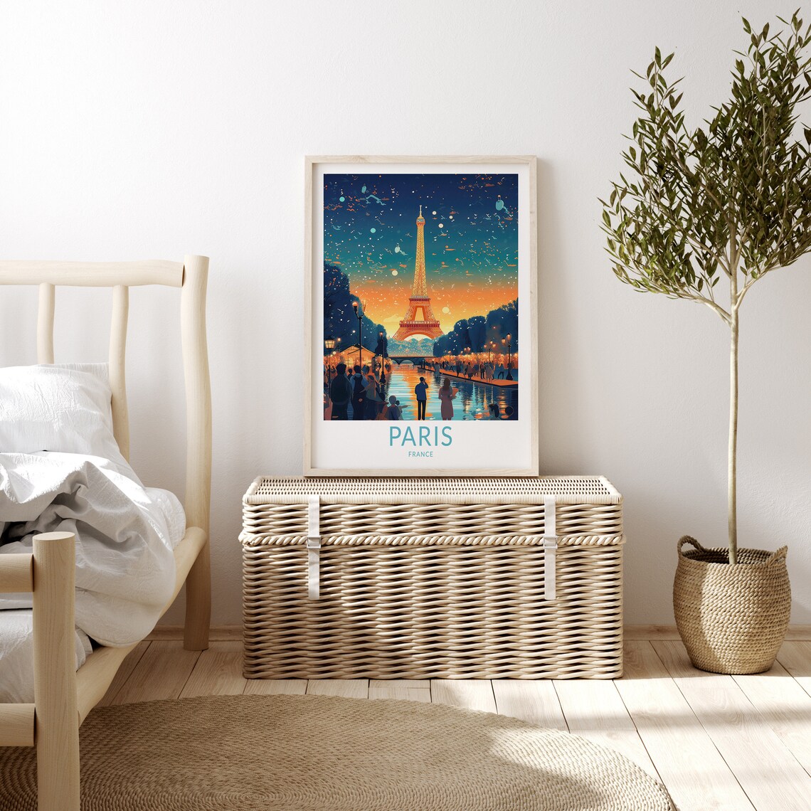 Paris Eiffel Tower Travel Poster, Europe Wall Art - Image 3