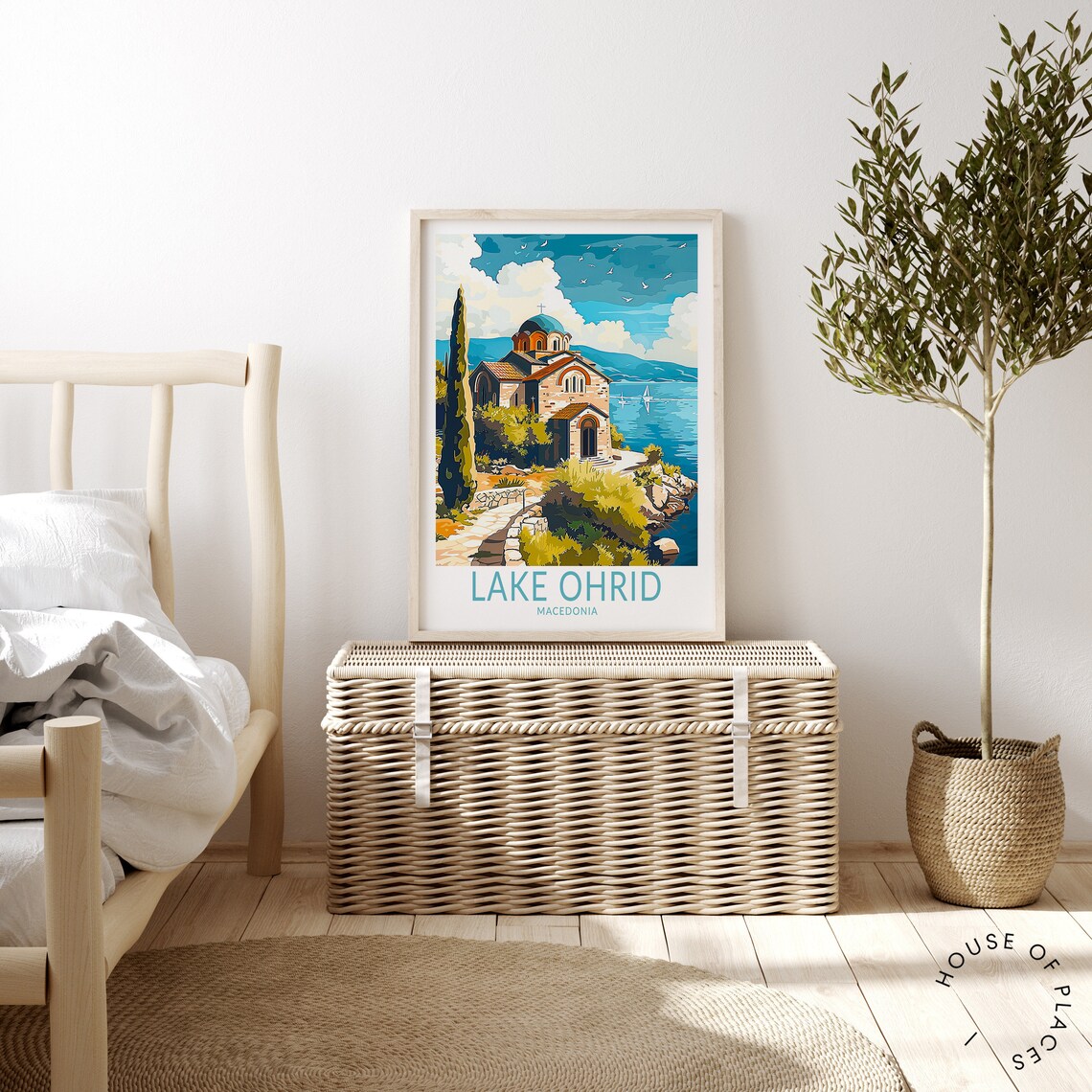 Lake Ohrid Macedonia Cliffside Church Over Blue Water Travel Poster - Image 4