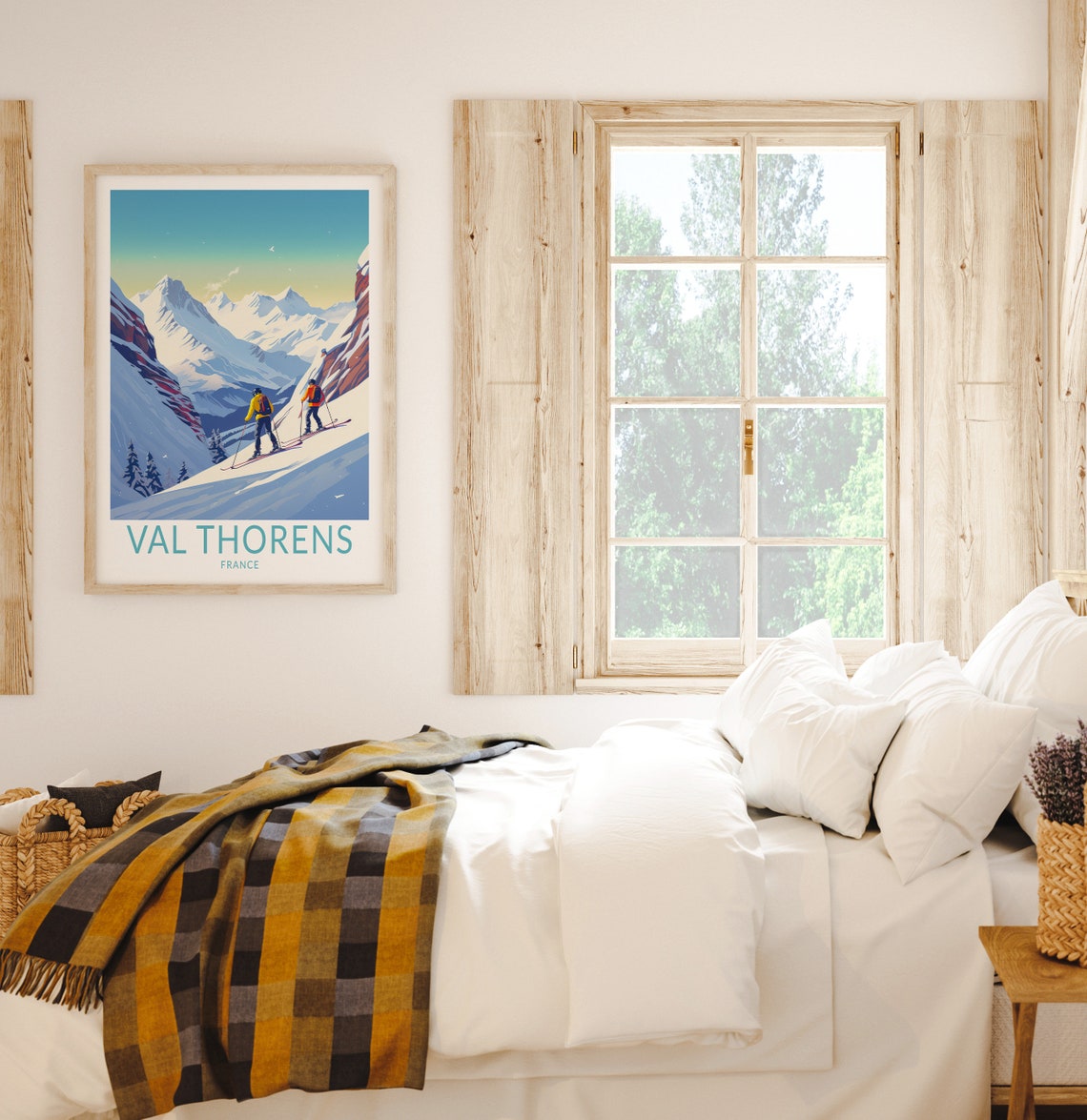 Val Thorens Ski Travel Print Val Thorens France Travel Poster Home Decor Wall Art France Winter Ski Travel Print Travel Gifts - Image 2