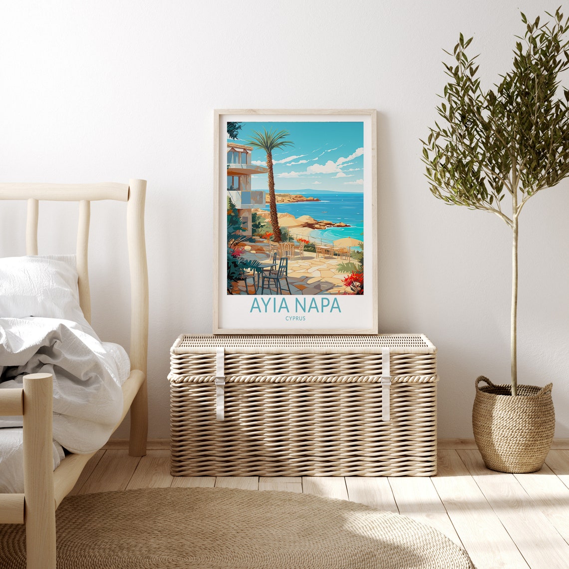 Ayia Napa Cyprus Travel Poster Ayia Napa Cyprus Travel Art Poster Home Decor Wall Art City Travel Print Travel Illustrations - Image 3