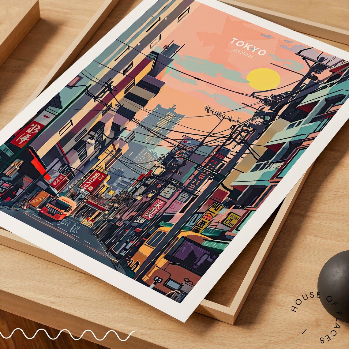 Tokyo Japan City Travel Poster, Japanese Decor - Image 3