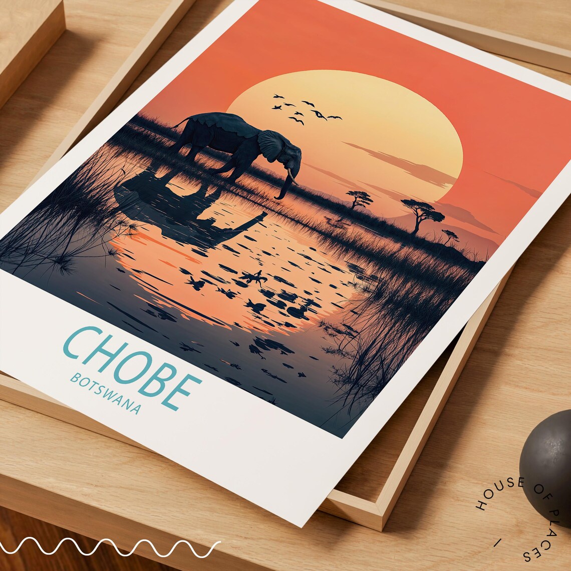 Chobe Botswana National Park Travel Poster - Image 3