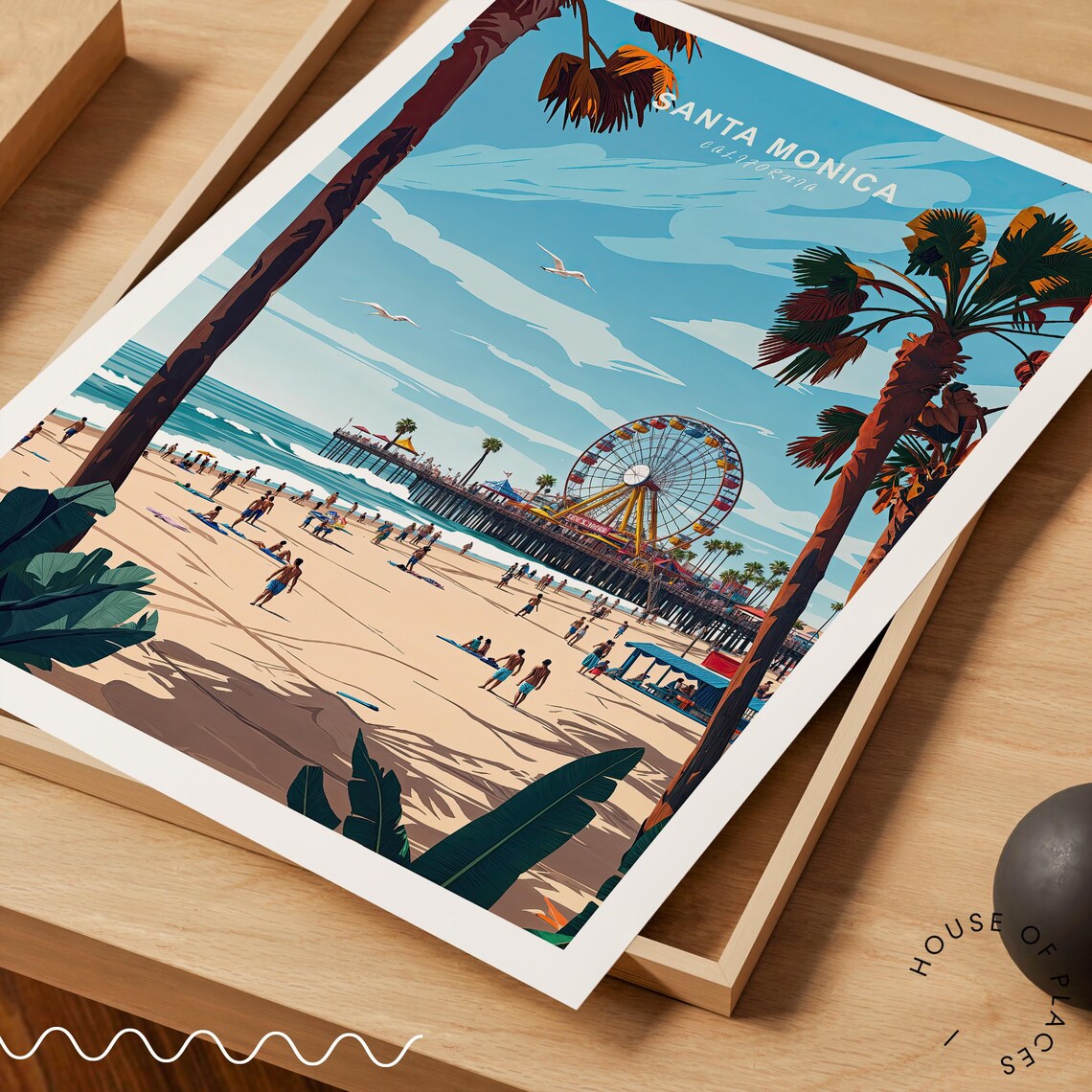 Santa Monica Travel Poster, California City Art Print - Image 3