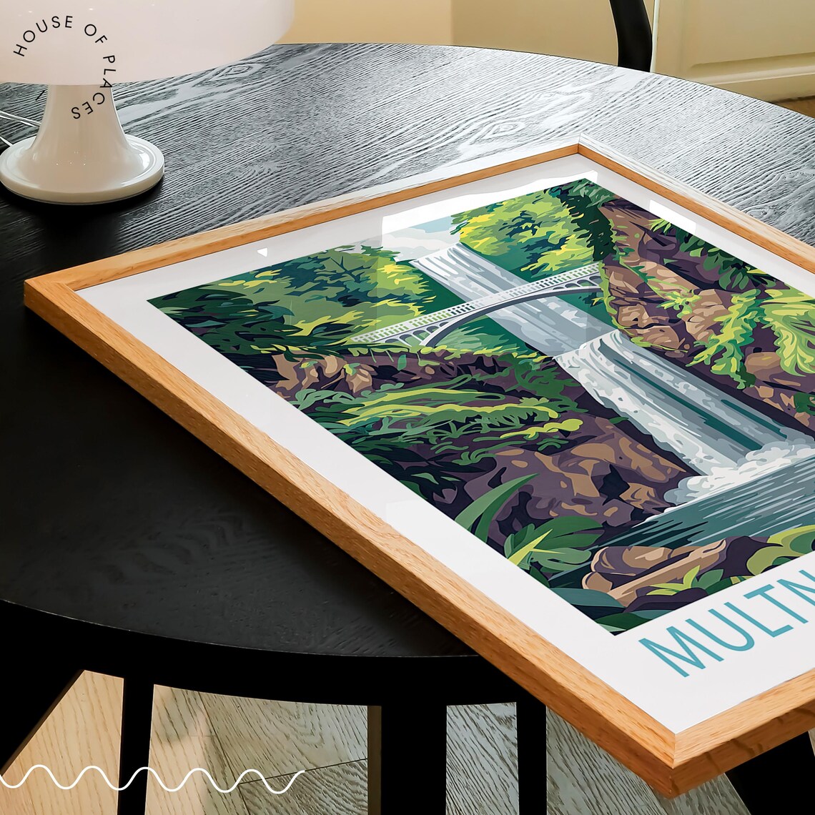 Multnomah Falls Travel Poster, Oregon Travel Print - Image 3