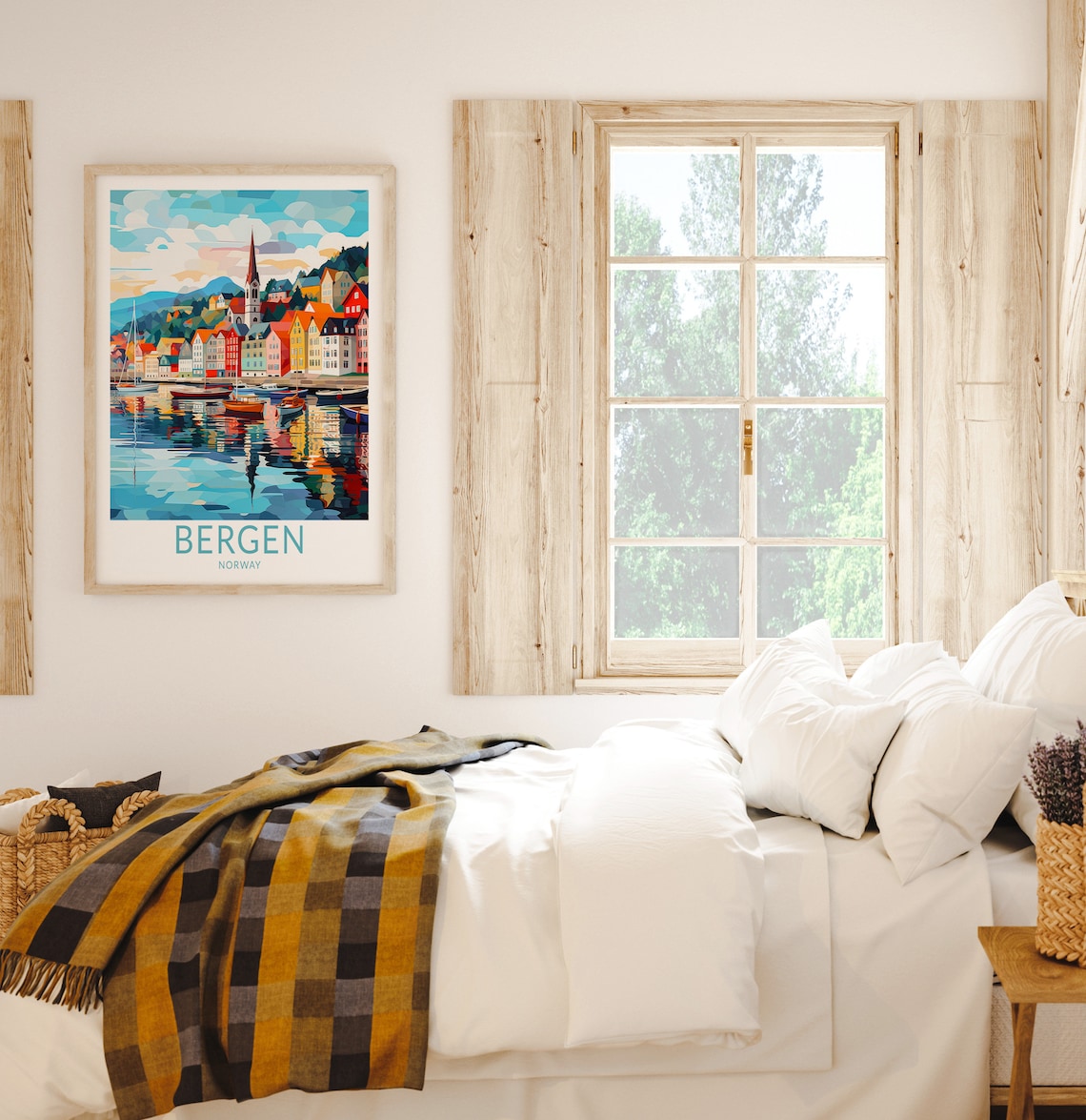 Bergen Norway Travel Poster, Trendy Wall Decor - Image 2