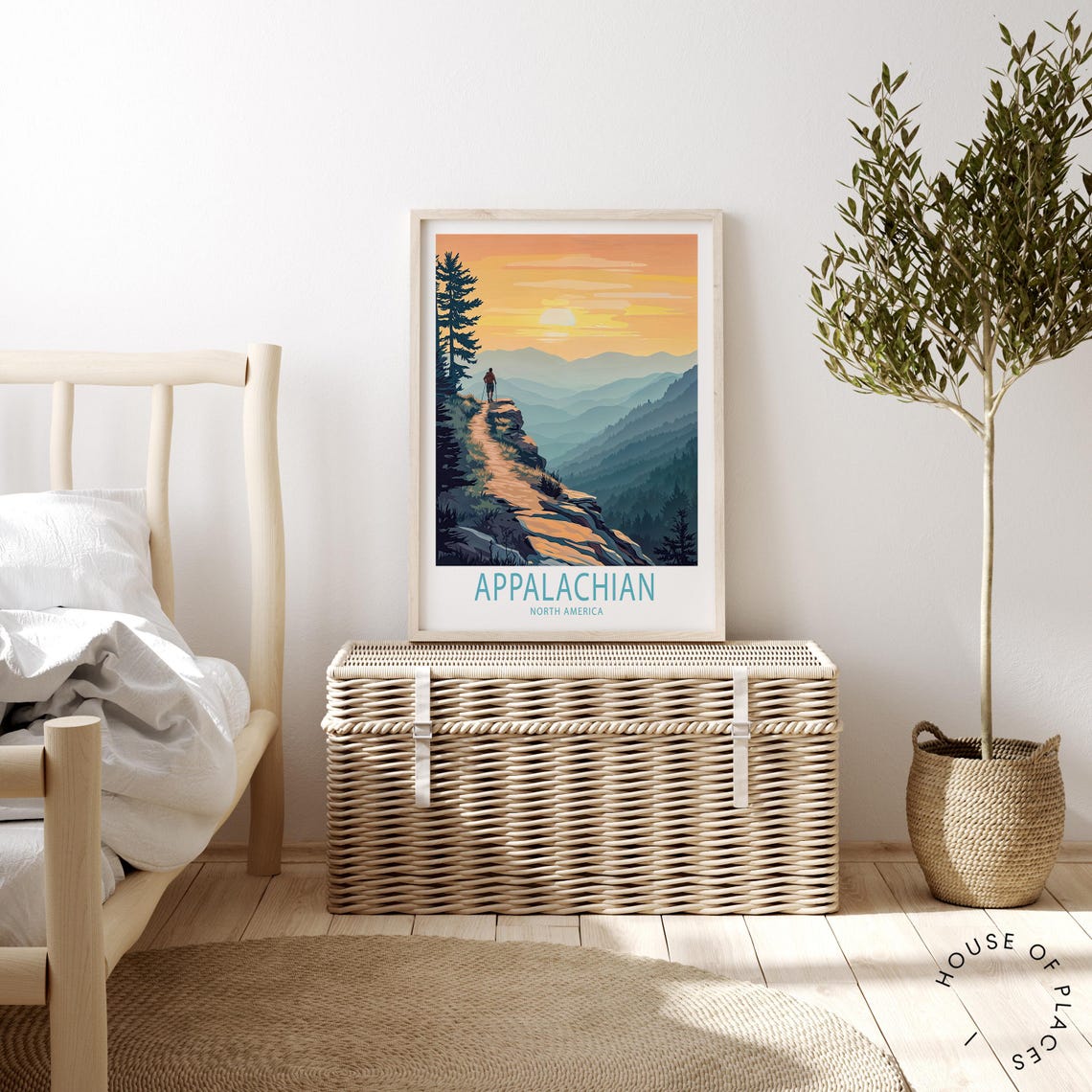 Appalachian Mountains Hiker Sunset Ridge Trail Adventure Poster - Image 2