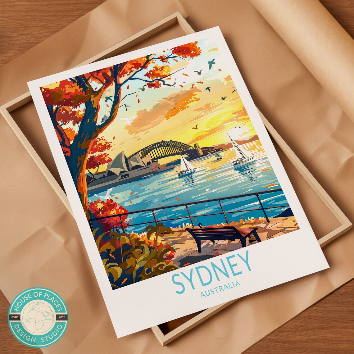 Sydney City Travel Poster Sydney Australia Travel Art Poster Australia Home Decor Wall Art Australia Print Wedding Gifts - Image 2